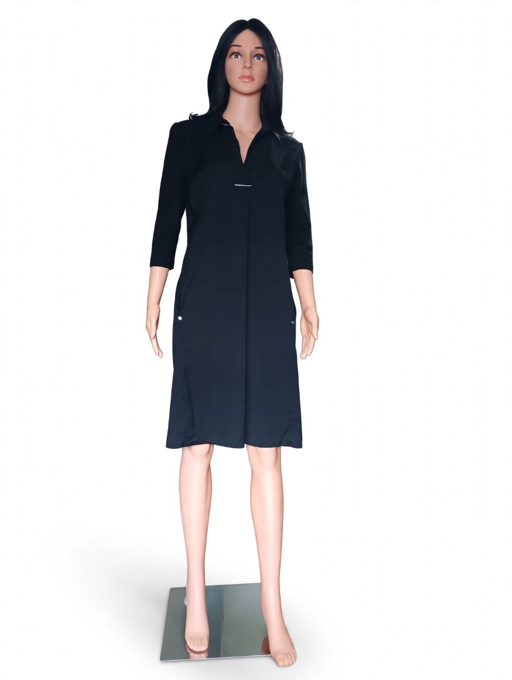 Lafayette 148 New York Black Shirt Dress.